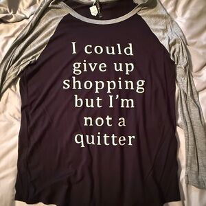 Women's Black and Gray Raglan Sleeve Top